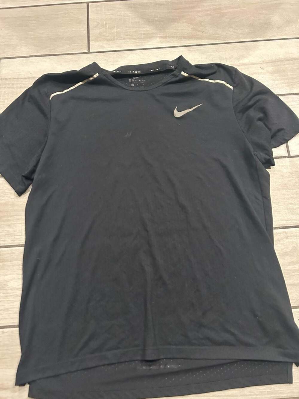 Nike Dri-FIT Running Men's Miler Short Sleeve T-Shirt Black Size Large